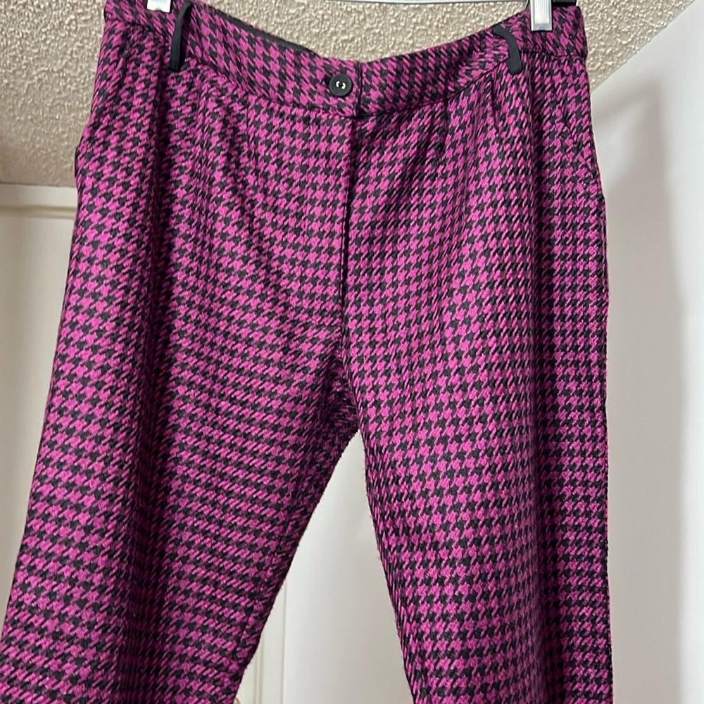 Dressberry Fuschia hot pink and Black Houndstooth Pants size 30
